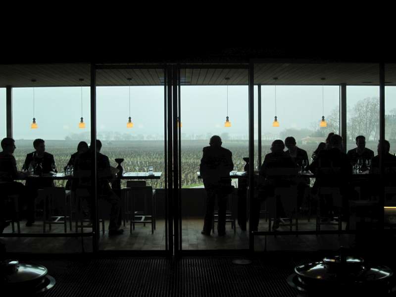 A Farr Vintners silhouette in the new tasting rooms at Pichon Lalande